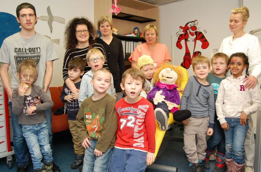 Foto von den Kindern auf Besuch im Klinikum